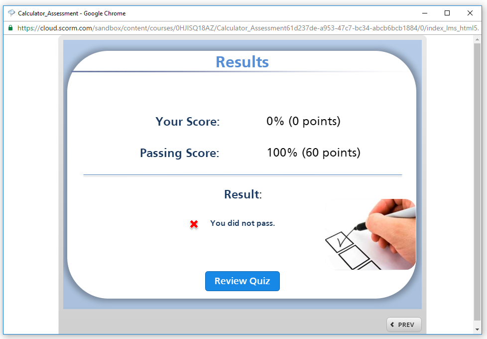 Scores not showing on results slide when published to LMS Scorm 1.2 Articulate Storyline